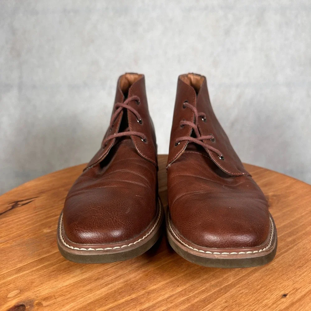 Guess Joey Chukka Boots Mens 9 Brown Good Faux Leather Lace Up Ankle GMJOEYS-R